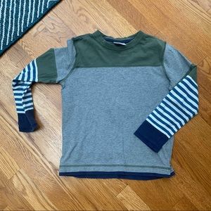 Boys Hanna Andersson long sleeve tshirt size 8 gray green blue